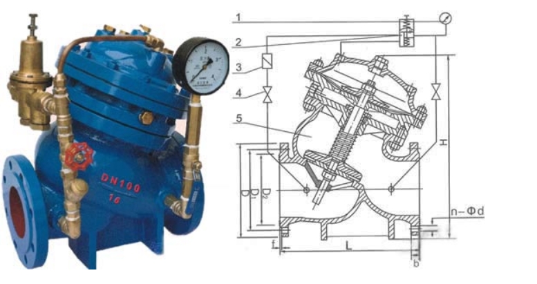 沃茨可調(diào)式減壓穩(wěn)壓閥YX741X結(jié)構(gòu)圖